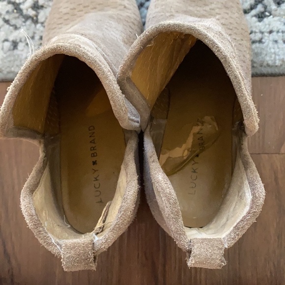 Gray suede lucky brand booties - size 9 - worn often - see pics - Picture 7 of 8